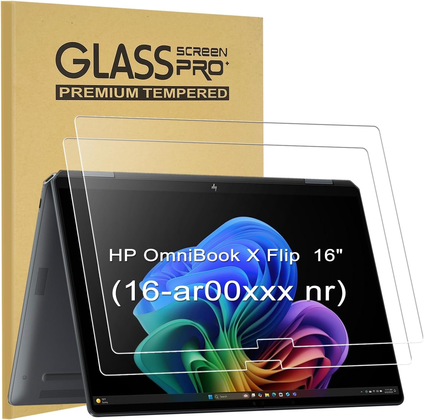 2-Pack Ultra Clear Tempered Glass Screen Protector for HP OmniBook X & 7 Flip