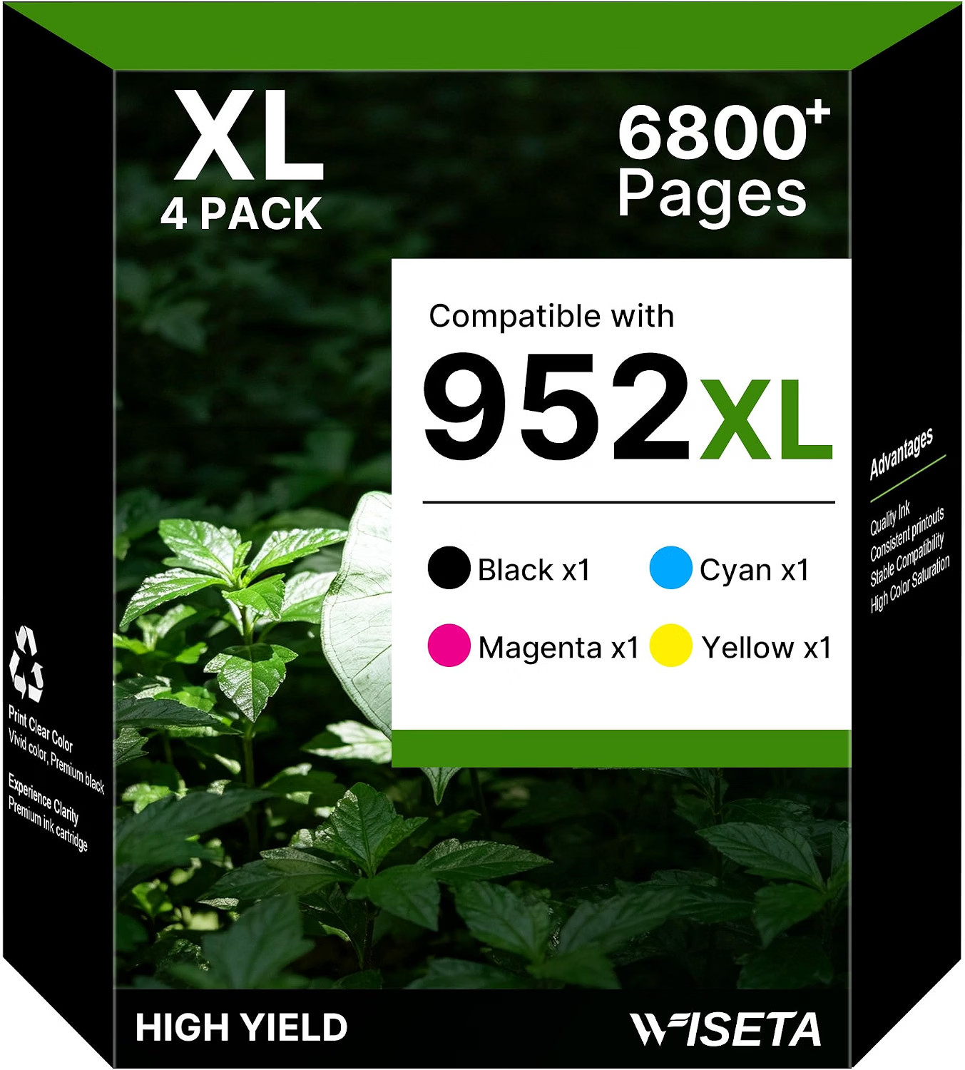 952XL Ink Cartridges Combo Pack for HP 952 Ink Cartridges (4 Pack,B/C/M/Y) 