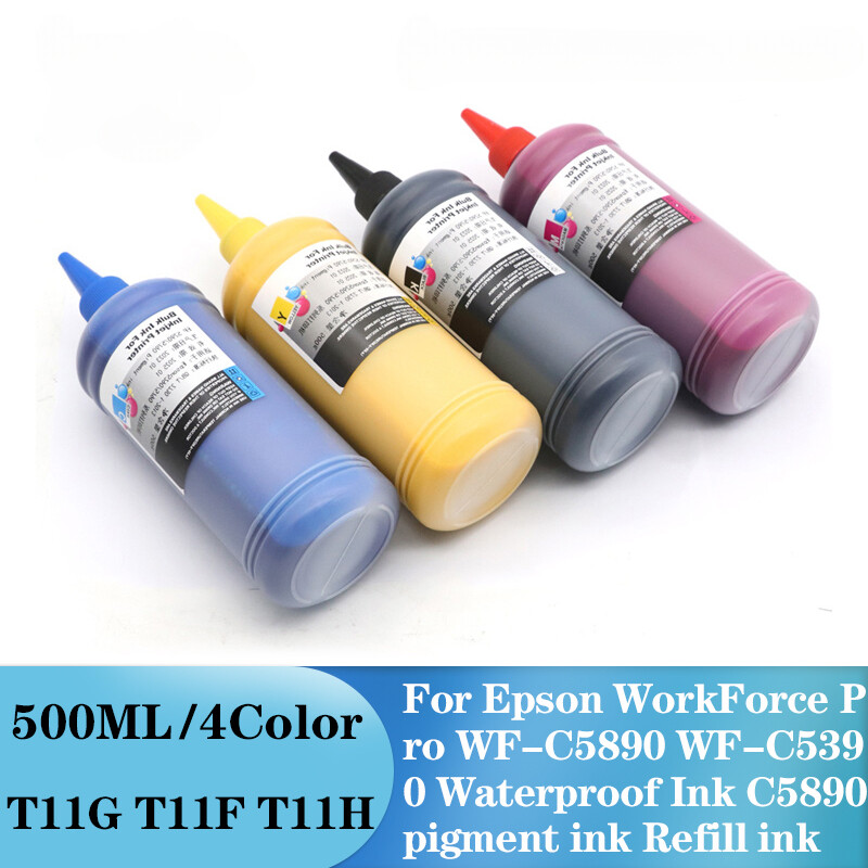 4×500ml Pigment Ink T11G/T11F/T11H fits Epson WF-C5890 & WF-C5390