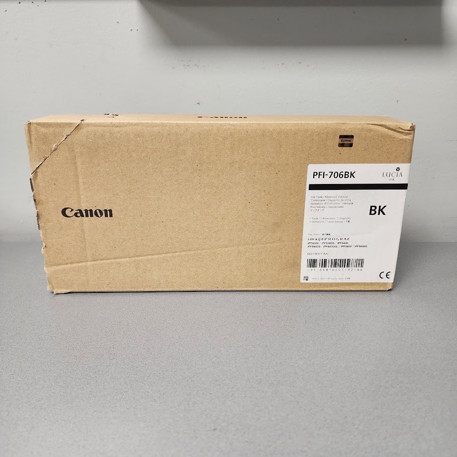 Canon PFI-706BK  Black 700ml Pigment Ink Tank 6681b001 Exp 2019