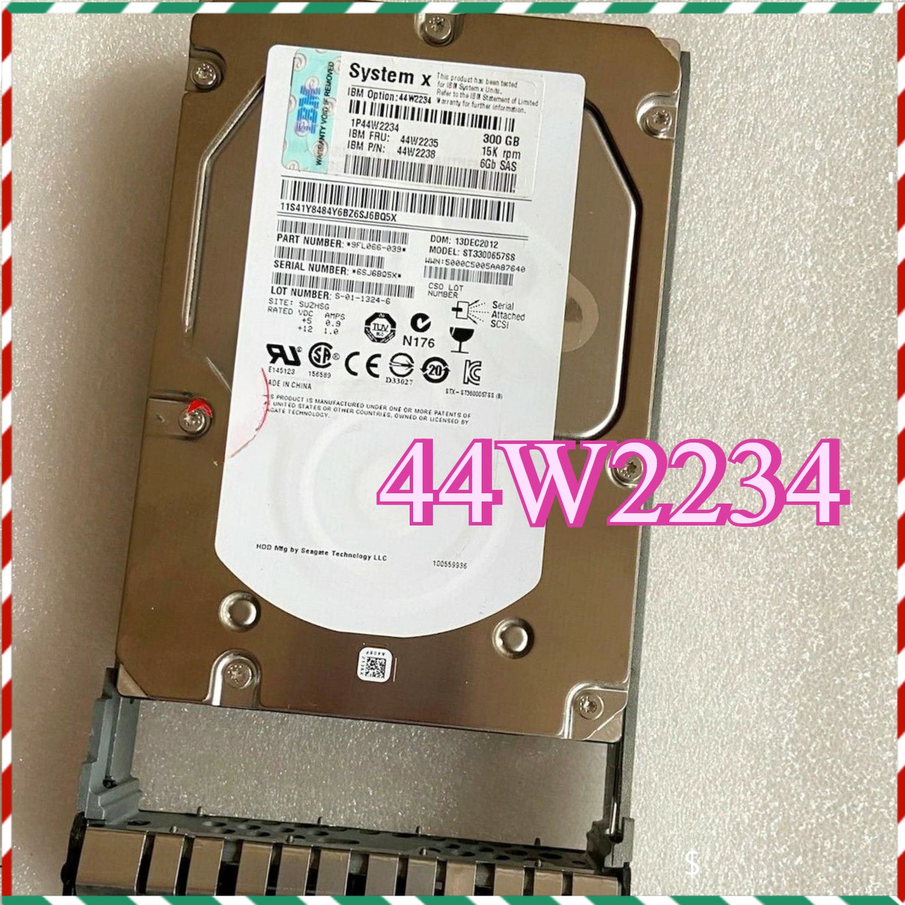 HARD DISK DRIVE IBM 44W2234 43X0802 43X0805 44W2235 44W2238 300GB SAS 15K 3.5" 