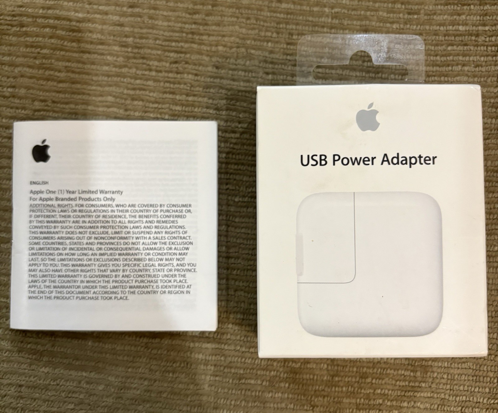 New & Factory Sealed Genuine Apple 12W USB Power Adapter A1401 / MD836LL/A