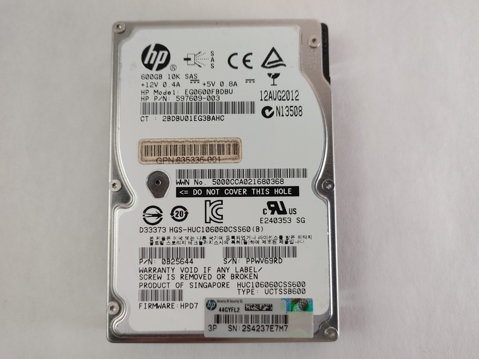 Hitachi HP HUC106060CSS600 600 GB 2.5" SAS 2 Enterprise Hard Drive