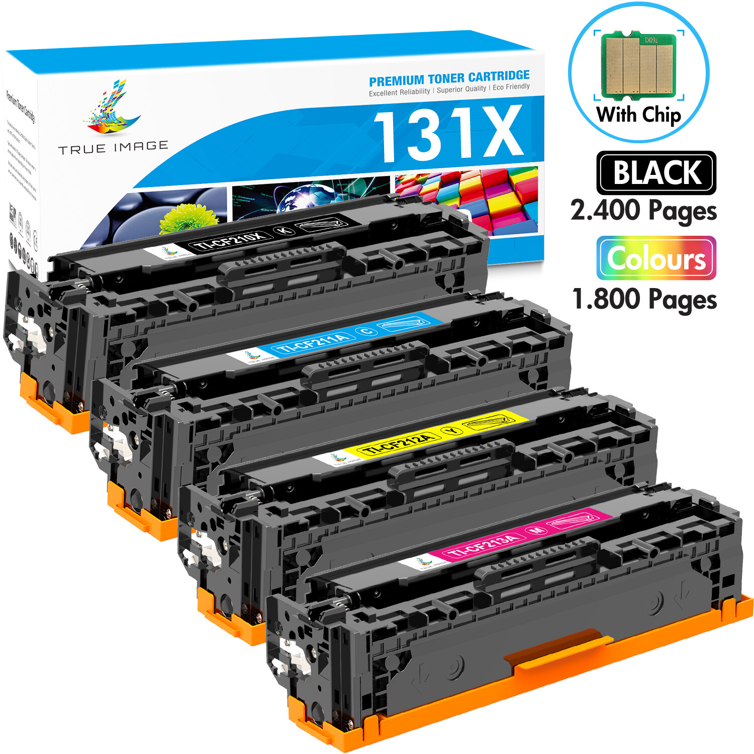 4X Toner CF210A-CF213A 131A Set Compatible For HP Laserjet Pro 200 M251nw M276nw