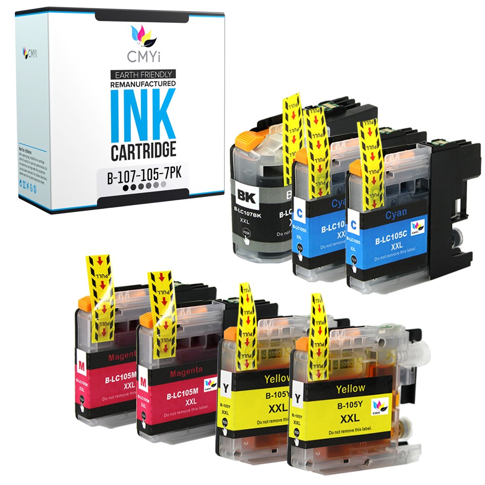 CMYi 7PK Compatible LC107 LC105 Ink Cartridges Combo fits Brother MFC-J4510DW