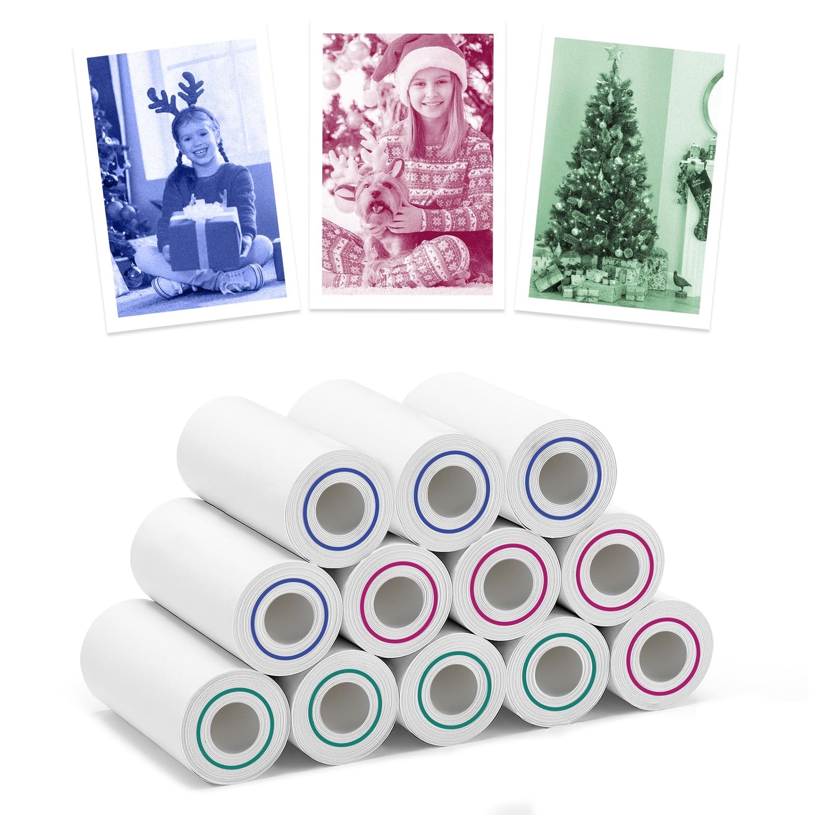 3-Color Kids Camera Paper Roll Refill - Compatible with Most Instant Print Ca...