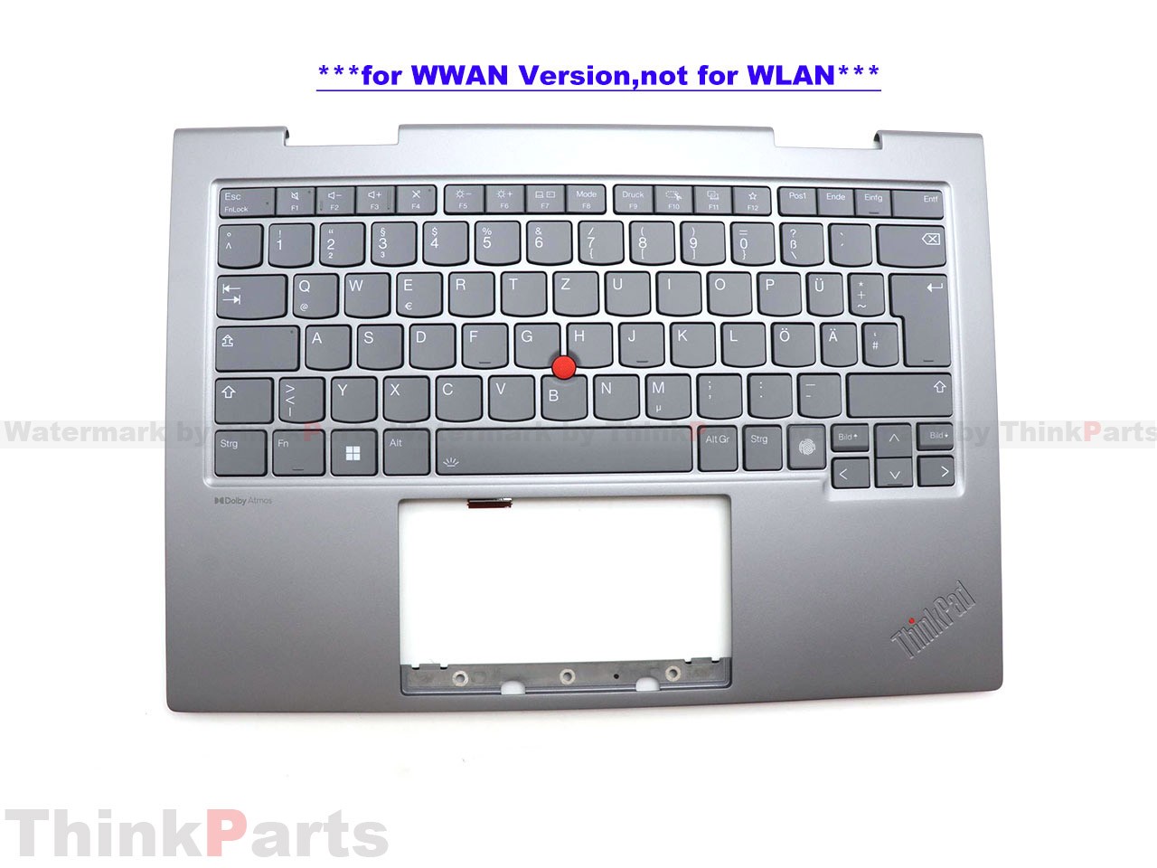 New/Orig Lenovo ThinkPad X1 2 in 1 Gen 9 Palmrest Keyboard Bezel German BL WWAN