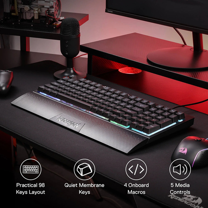 Redragon K512 Shiva RGB Backlit Membrane Gaming Keyboard US Layout - New In Box