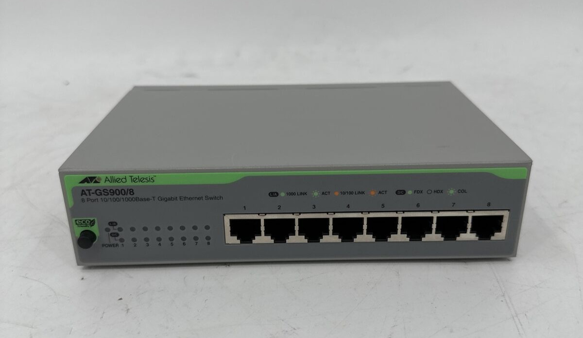 Allied Telesis AT-GS900/8 Ethernet Switch 10/100/1000 Mbit Gigabit - EB-11500