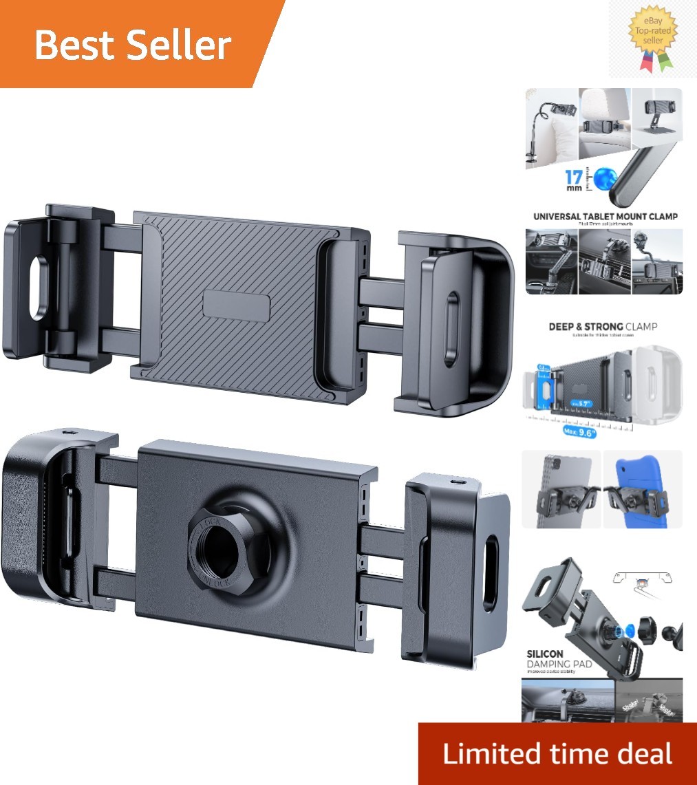 Versatile Tablet Mount Clamp with Adjustable Grip - Perfect for Any Mount