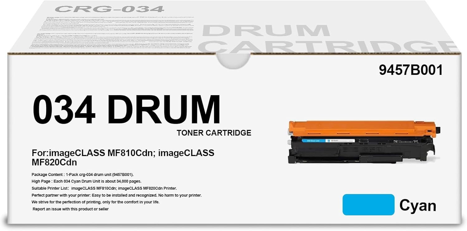 034 Drum Unit Cyan 9457B001 CRG-034 Drum Cartridge For imageClass MF810 2991