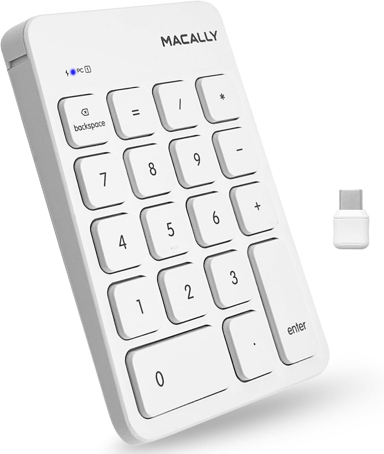 USB C Wireless Number Pad | Numeric Keypad for Mac MacBook iMac | Wireless 10 Ke