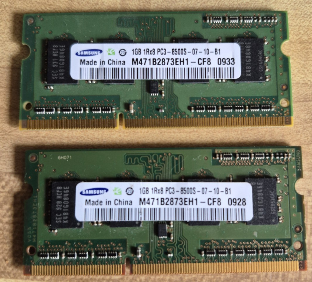 Samsung M471B2873EH1-CF8 2x1GB DDR3-1066 (PC3-8500)