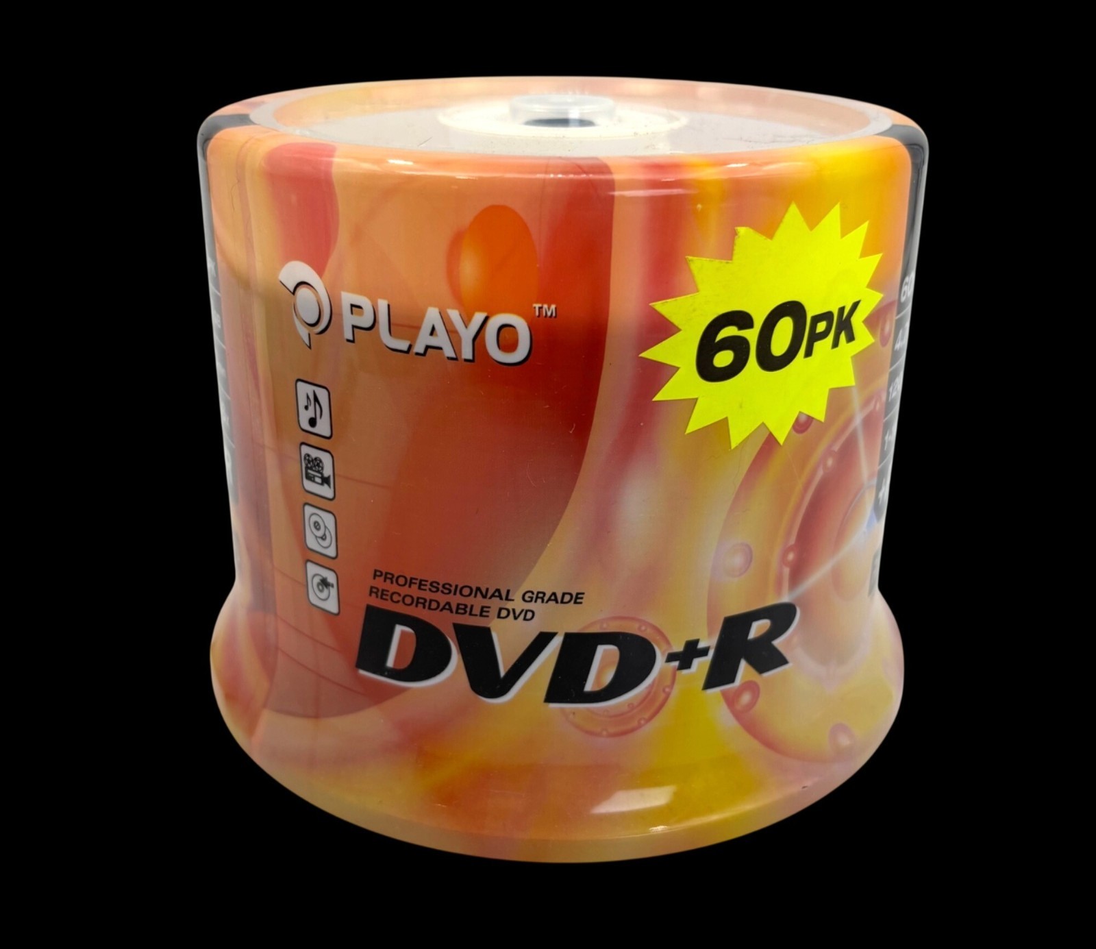 Playo DVD+R 60‑Pack 4.7GB 120‑Min 1–16x Recordable Discs NEW