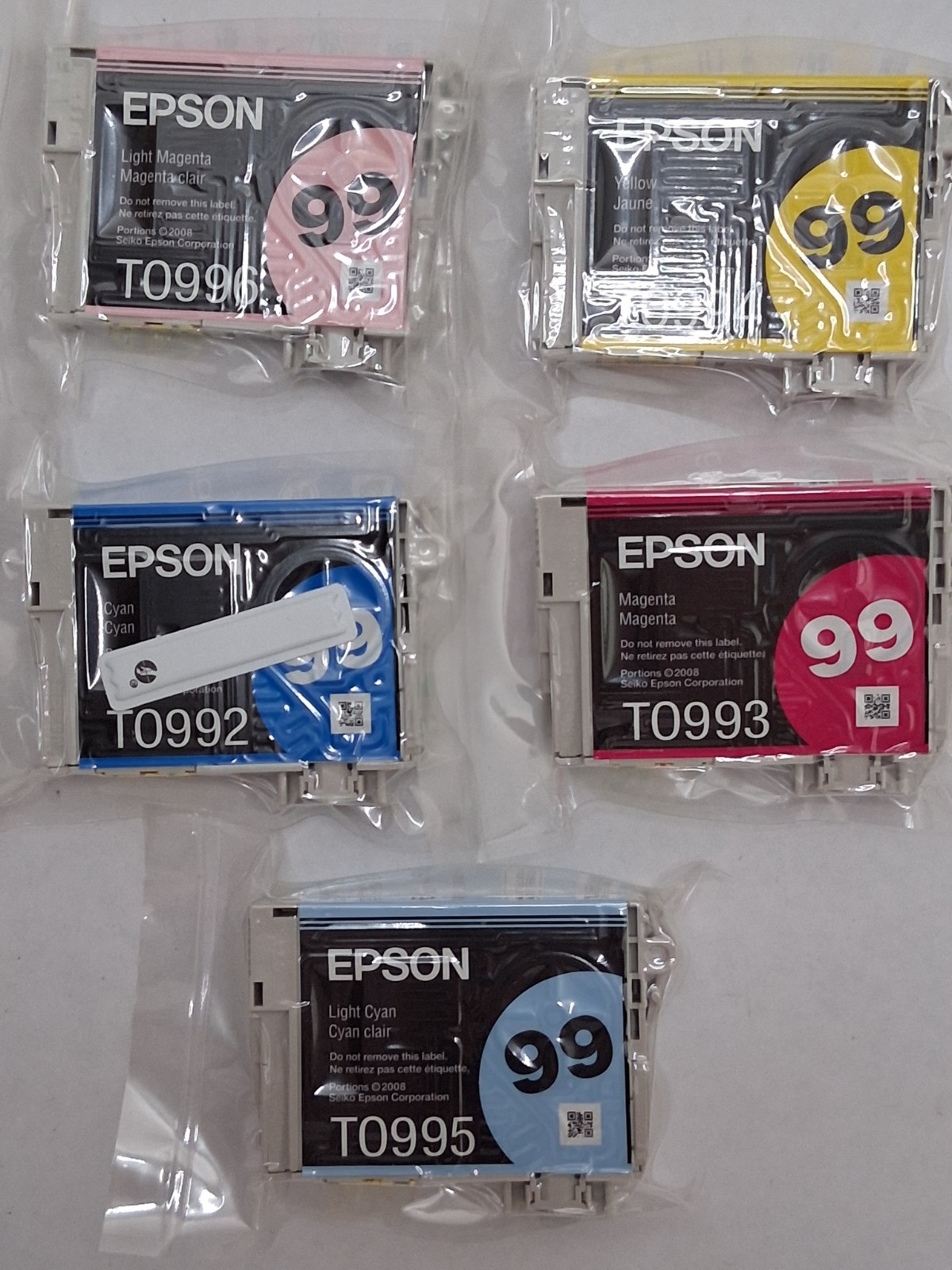 NEW GENUINE - EPSON 99 FULL SET INK CARTRIDGES COLOR CYAN YELLOW MAGENTA LIGHT