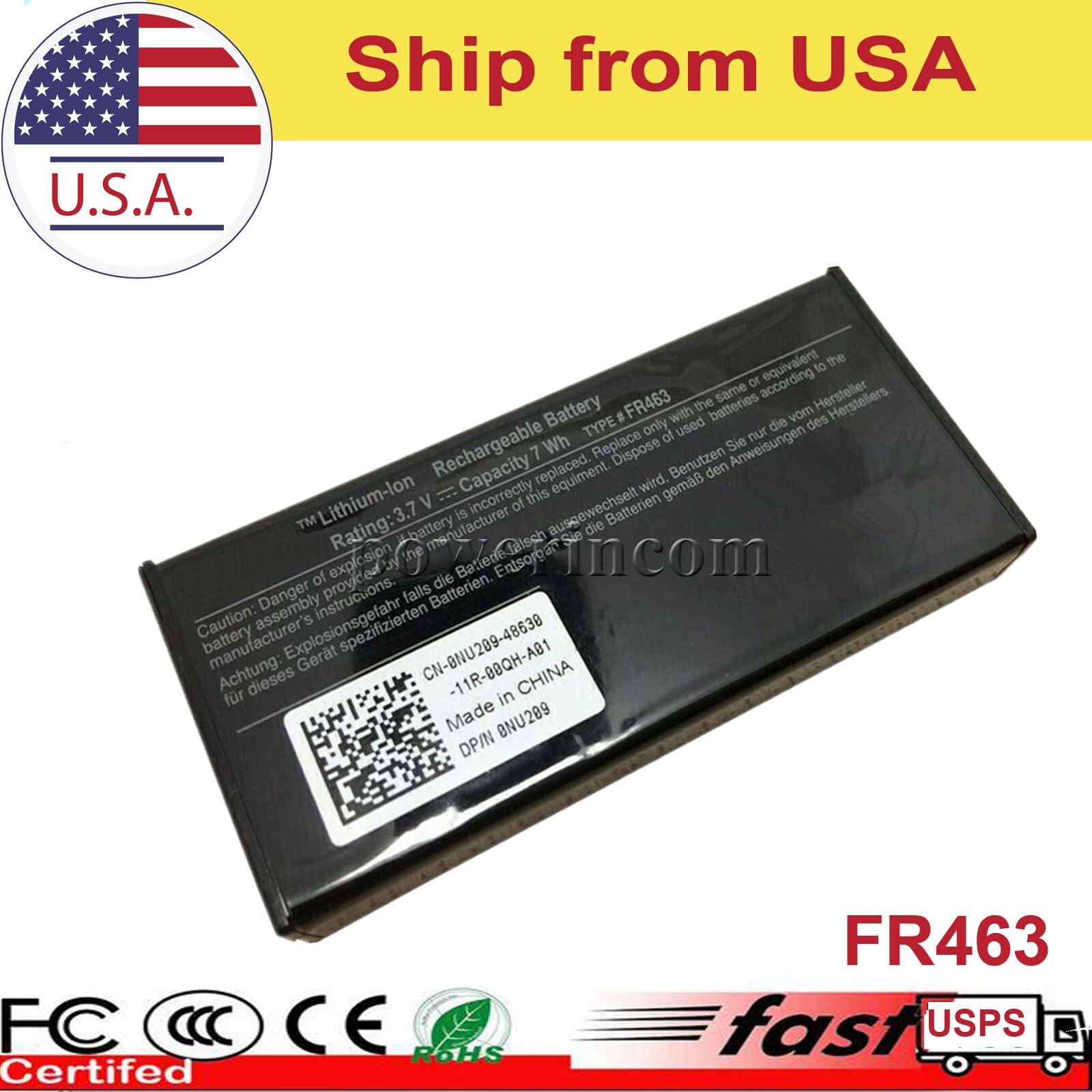 New FR463 NU209 U8735 Battery for Poweredge Perc 5i 6i R710 P9110 H700 2950