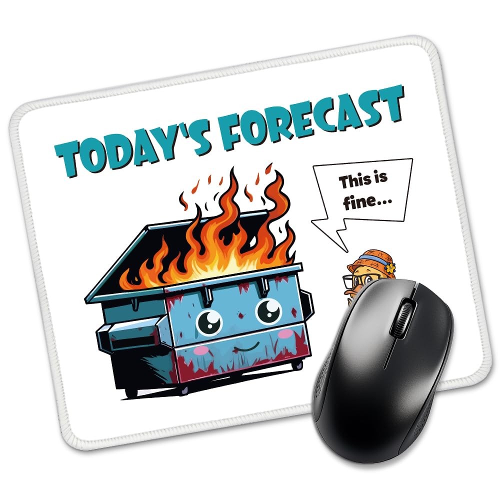 Funny Today's Forecast This Is Fine Rectangular Mouse Pad Desk Office Gift