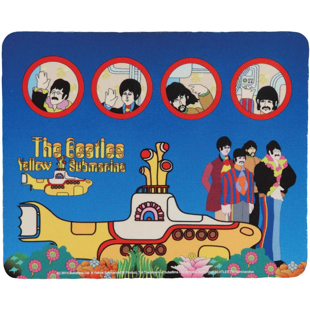 The Beatles Yellow Submarine Mouse Pad Cartoon Artwork Authorized 2014 New