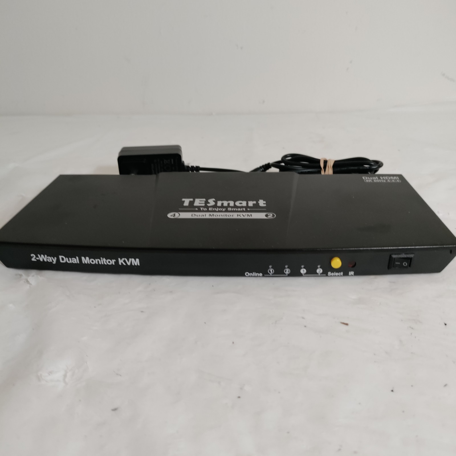 TESmart 2 Port KVM Switch HDMI Dual Monitor 4K 60Hz with USB Hub HKS0402A1U