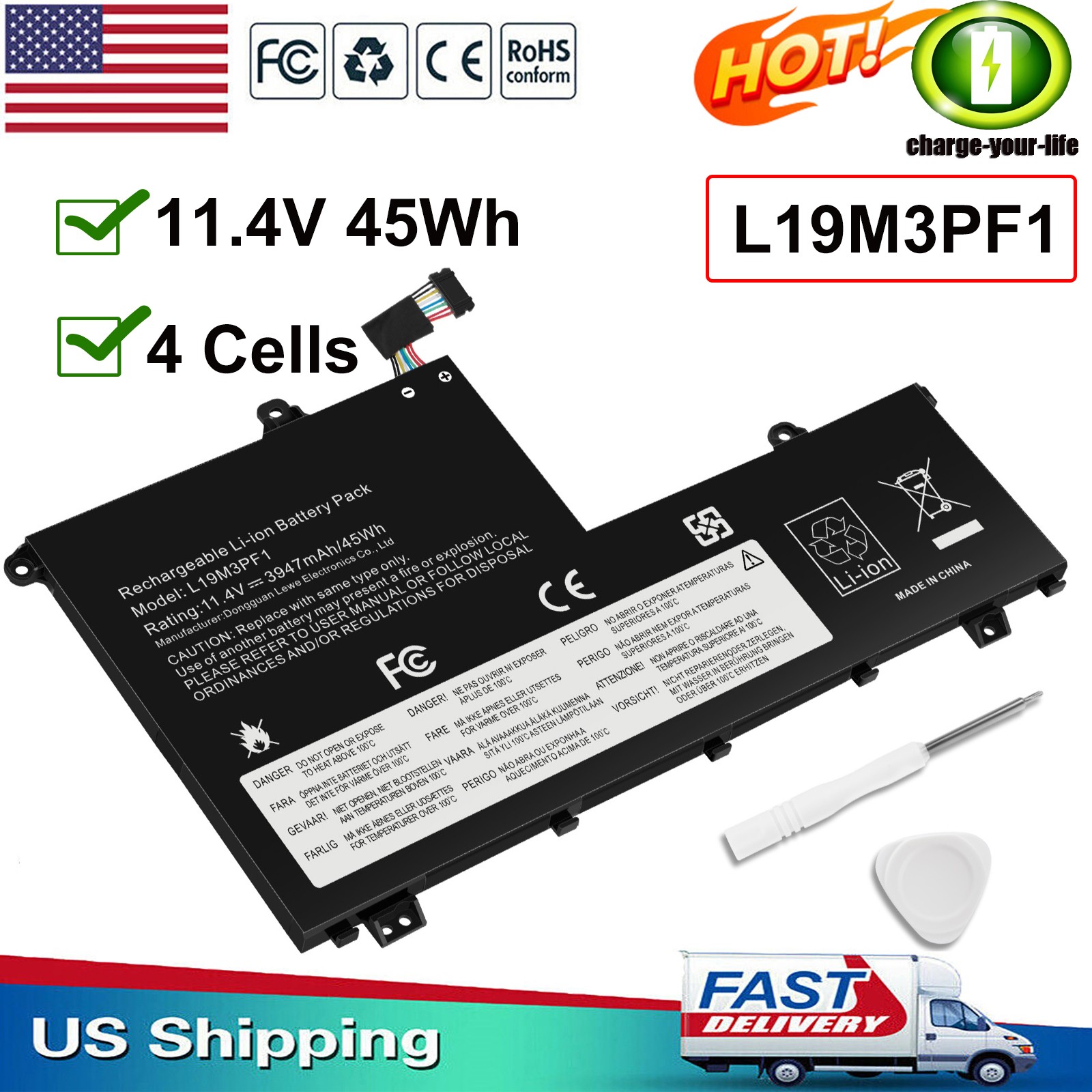 NEW L19C3PF9 BATTERY FOR LENOVO THINKBOOK 14-IML 15-IML 15-IIL L19L3PF8 L19M3PF1