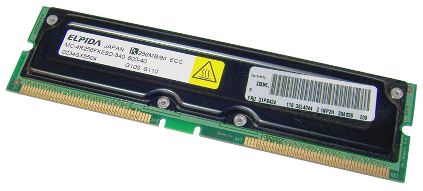 IBM 256MB PC800 8D ECC RIMM Memory 31P8434