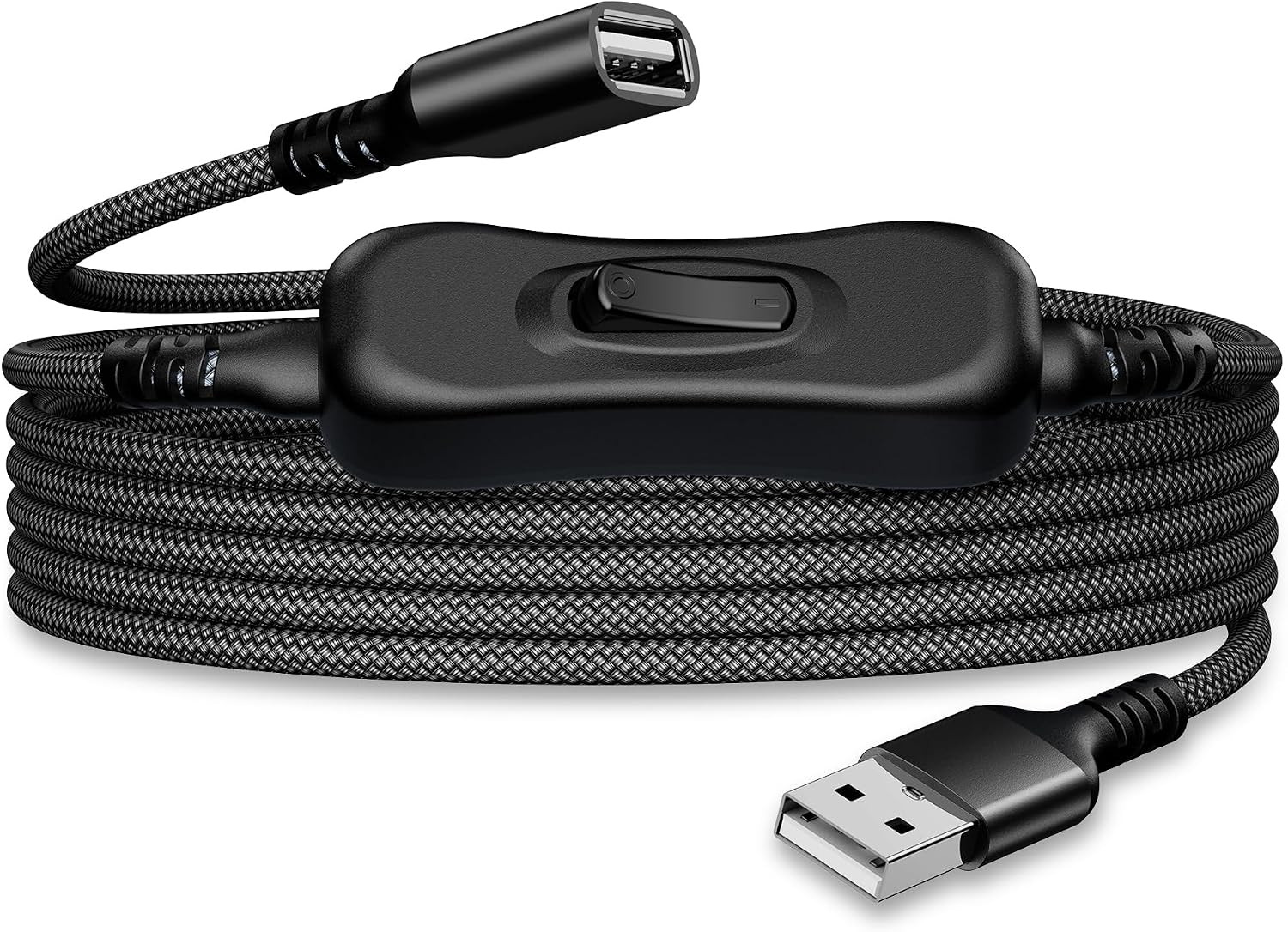 USB a Male-To-Female Extension Cable with On/Off Switch 1FT/0.3M | Inline Power