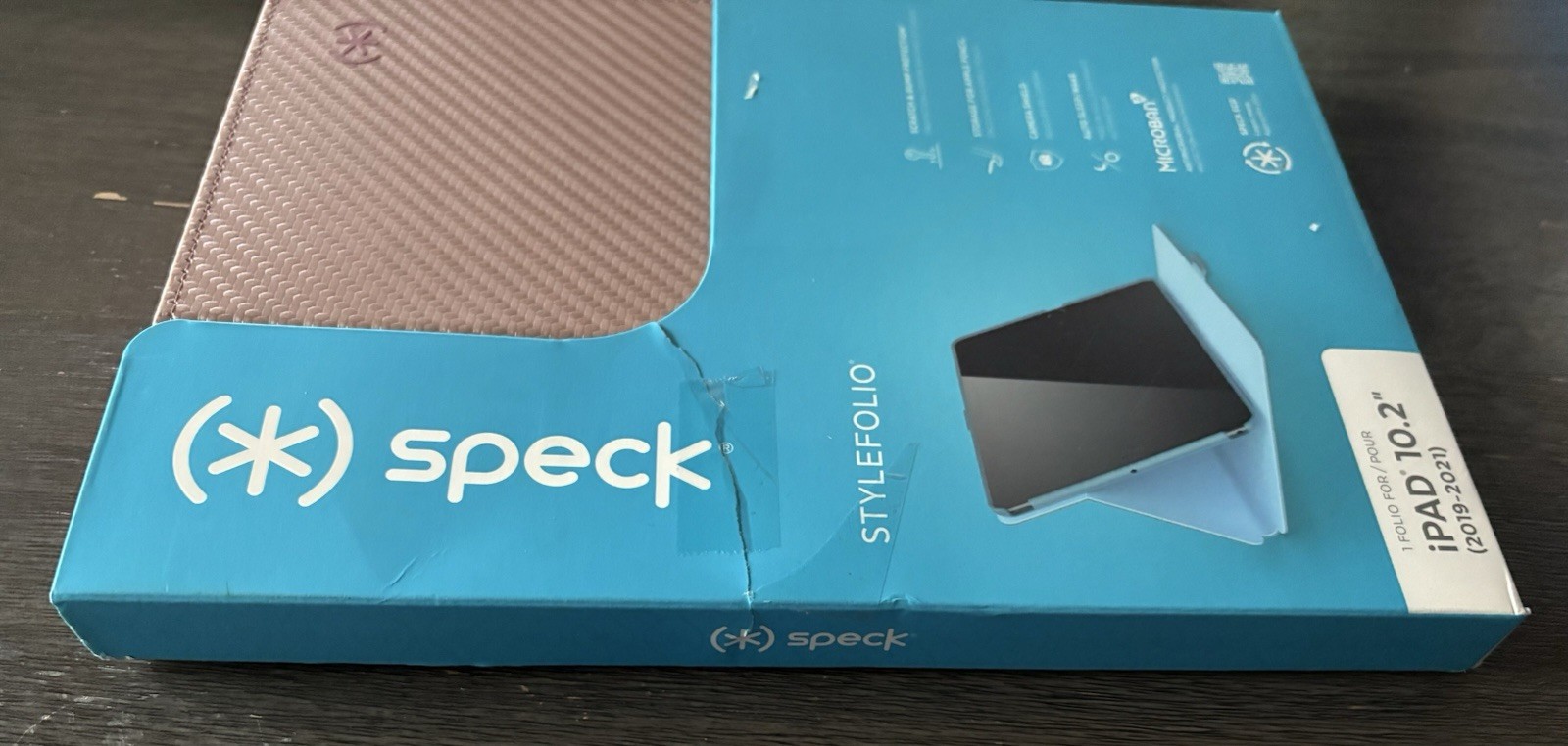 Brand  New…Speck Products iPad 10.2” style folio with Microban… Metal Gold Rose 