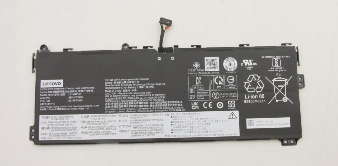 50PCS For 5B11F53996 Genuine 51Wh Battery For Lenovo 13w Yoga Gen 2 82YR 82S1