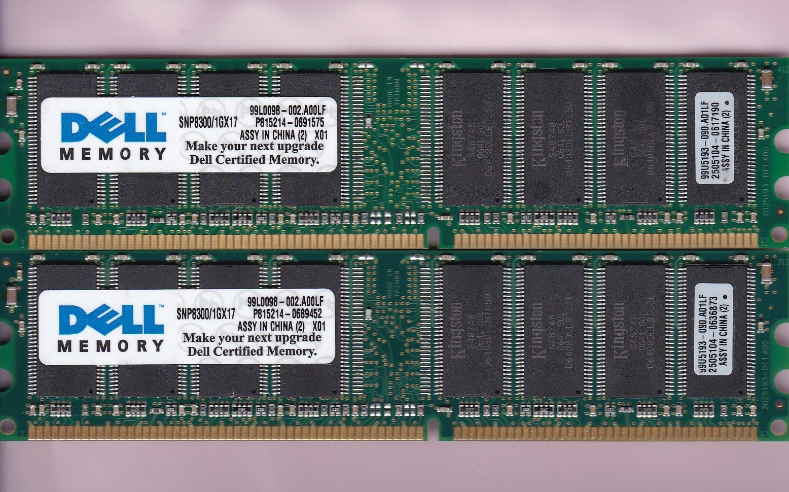2GB 2x1GB PC3200 DDR-400 DELL Kingston SNP8300/1GX17 DESKTOP RAM MEMORY KIT DDR1