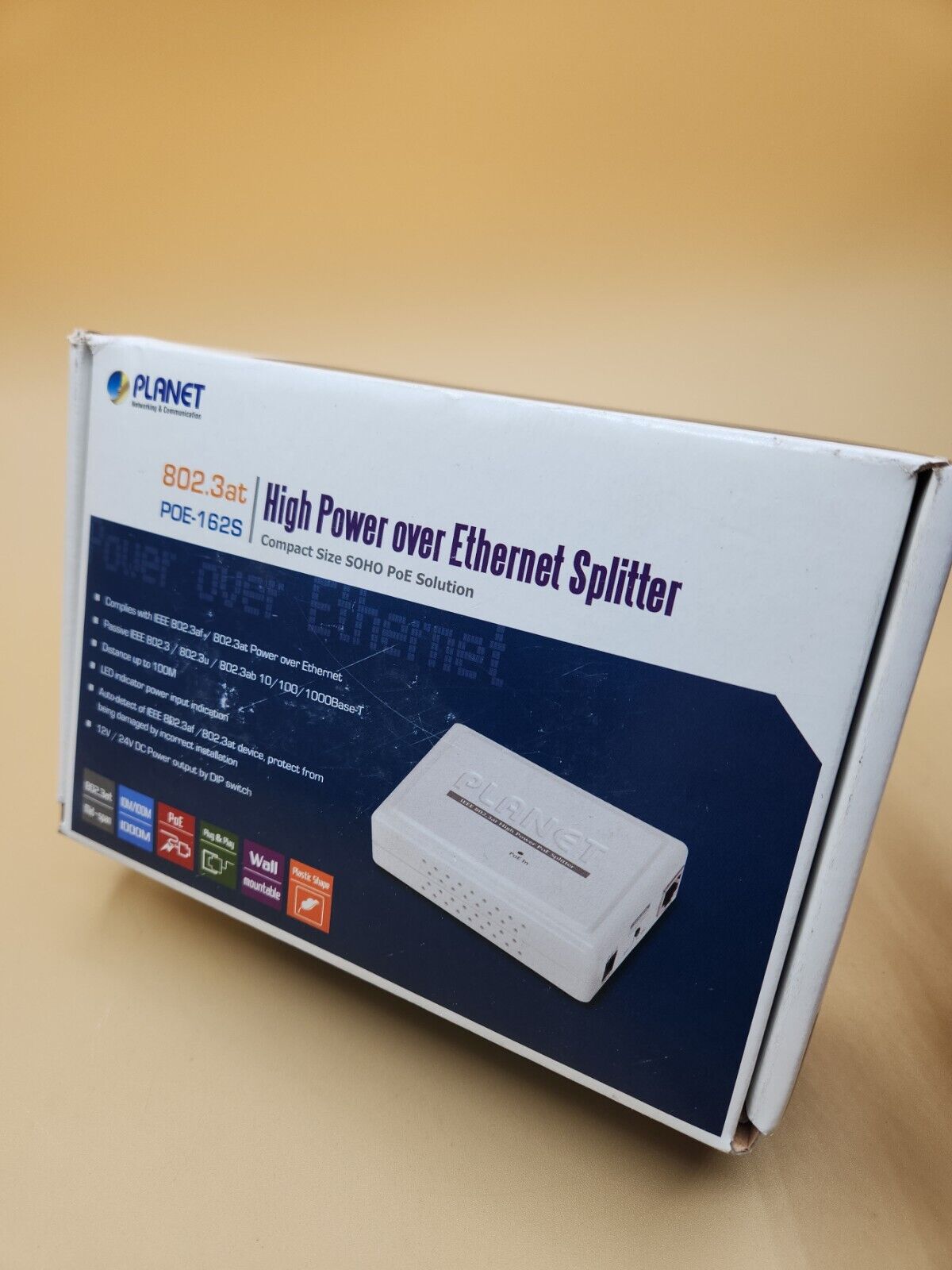 Planet POE-162S IEEE 802.3at Gb Power over Ethernet Plus Splitter 12V/24V NEW