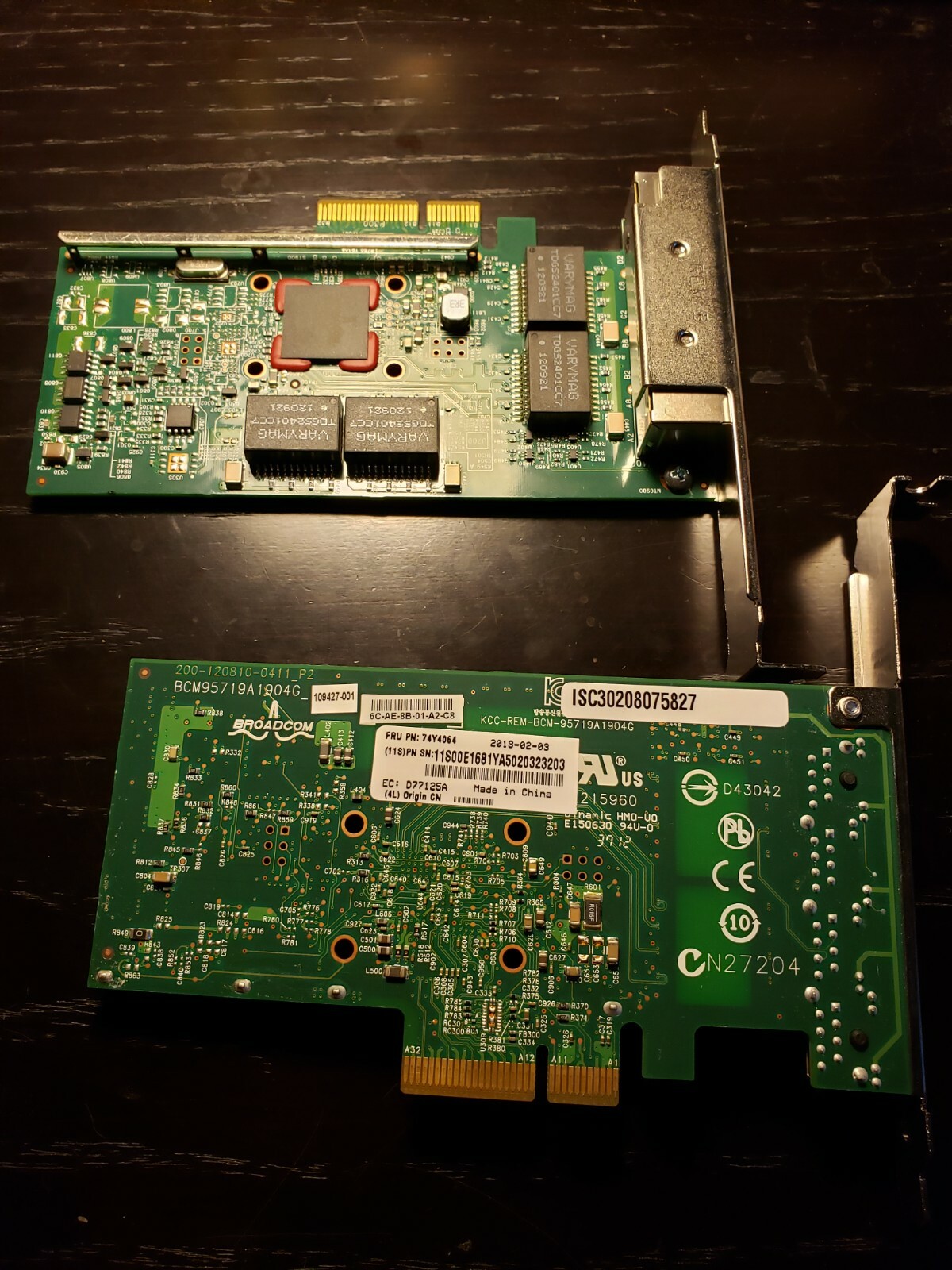 IBM Broadcom 74Y4064 1Gb 4 Port PCIe Ethernet-TX Adapter