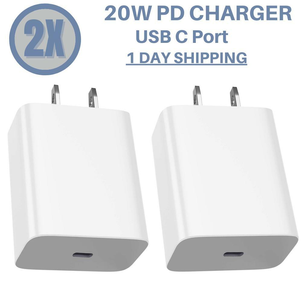 1/2-Pack USB C Wall Charger For iPhone iPad Samsung Charging Power Adapter Block