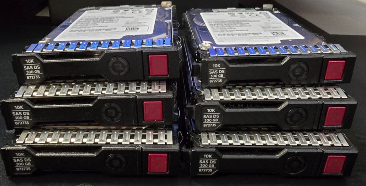 LOT of 6 HP 300GB 10K 2.5" SFF 12G SAS Hard Drives  872735-001 869714-001