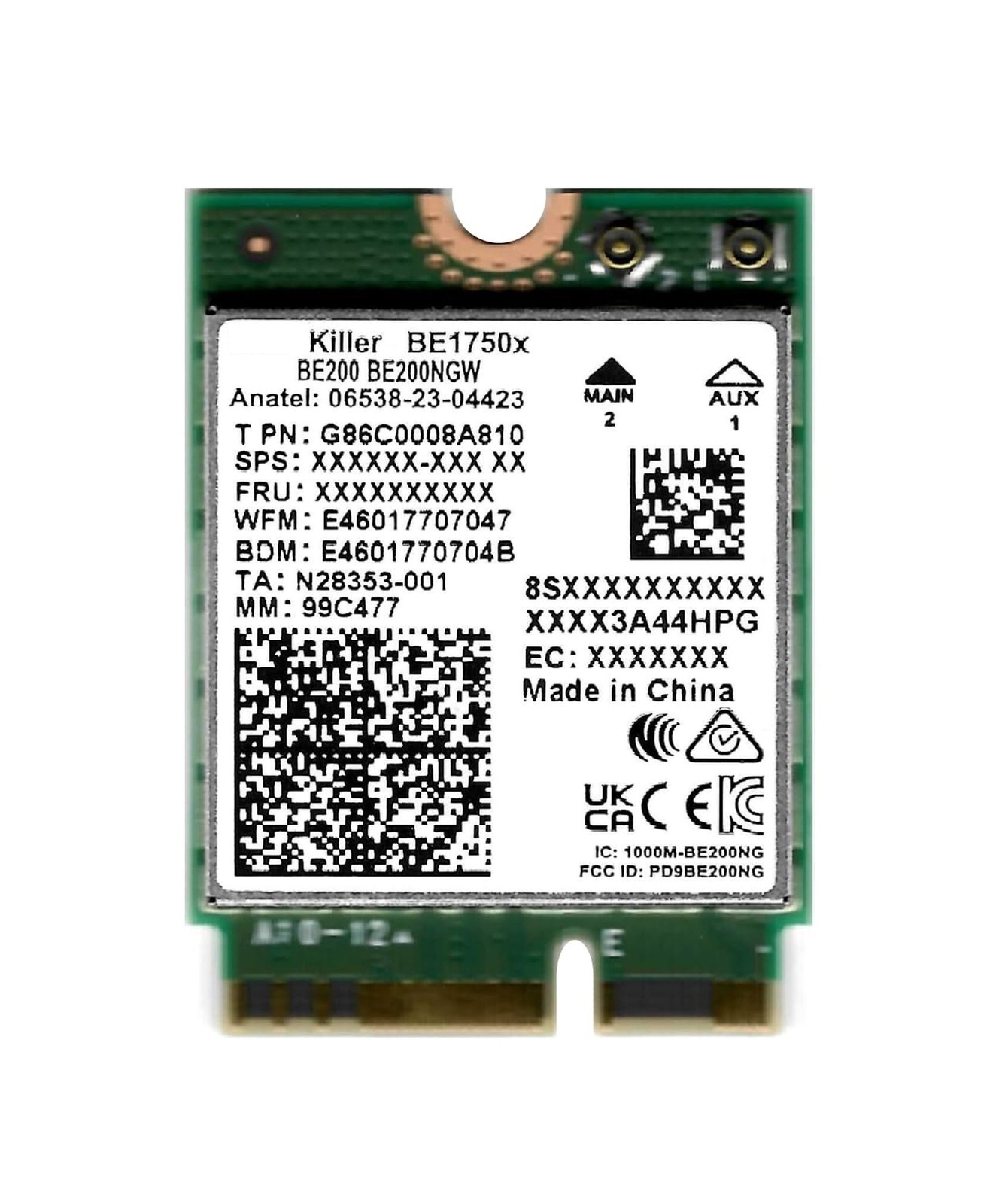 BE1750x Killer Series Upgraded BE200 WiFi 7 Card | Gaming WiFi Adapter | M.2 ...