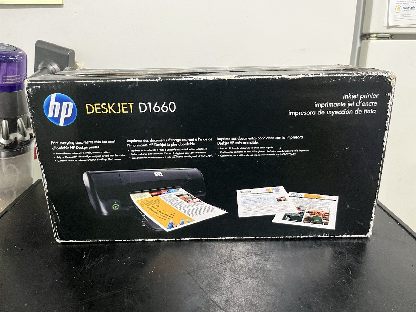New HP Deskjet D1660 Printer with Manuals Inserts Cables 