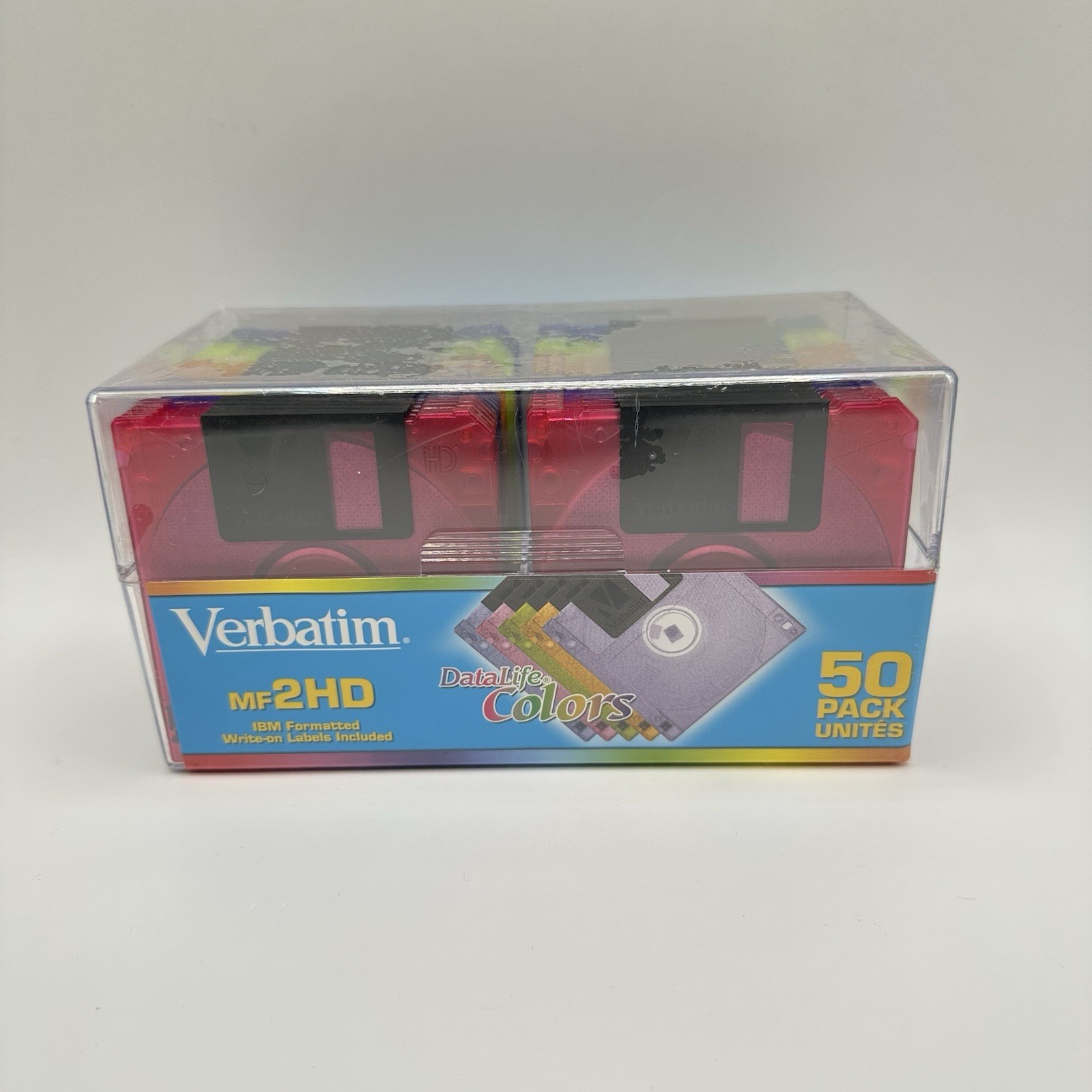 Verbatim DataLife Colors 50 Pack MF2HD 3.5" Microdisks IBM Formatted NEW SEALED