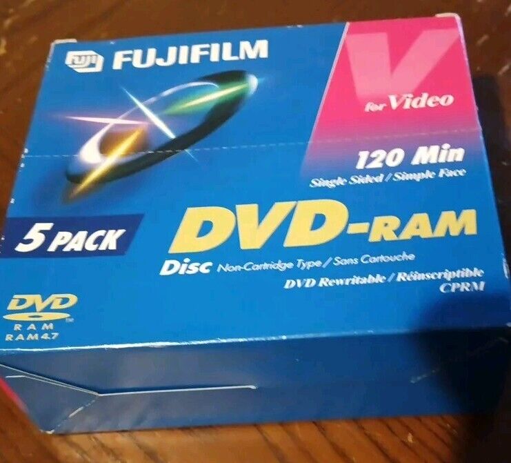FUJIFILM DVD-RAM 120 Minute Rewritable/Reinscriptible For Data And Video  5Pack