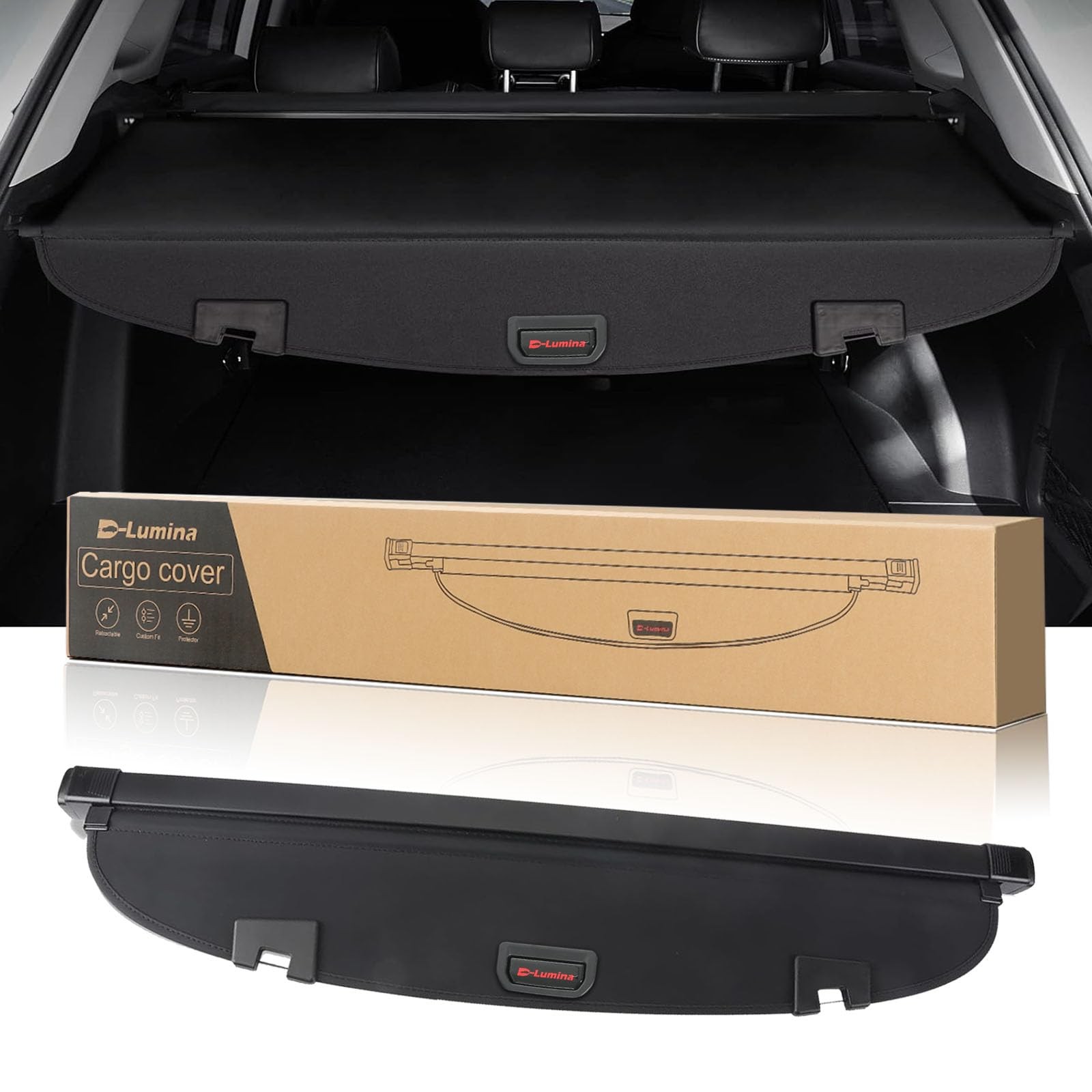 Retractable Cargo Cover for Mazda CX-5 2017-2025, Black Canvas Security Shade