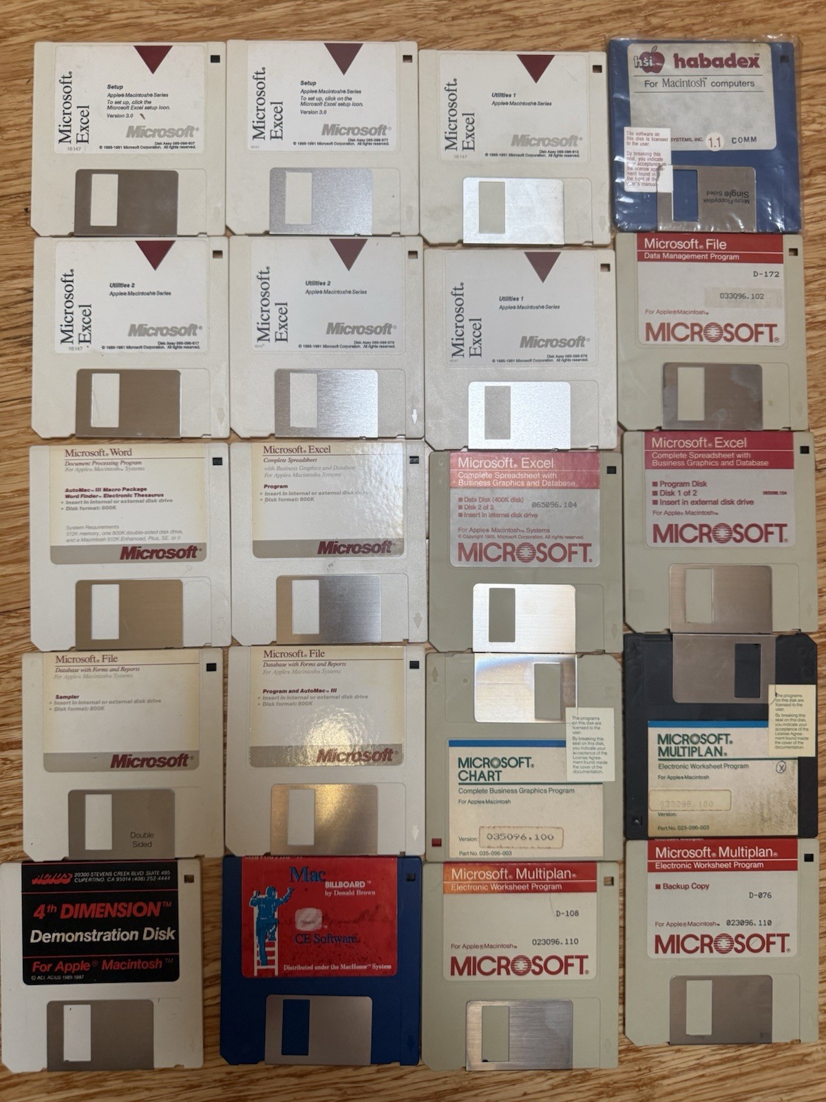 Vintage Apple Macintosh 3.5" Floppy Software Lot Microsoft Excel Multiplan File
