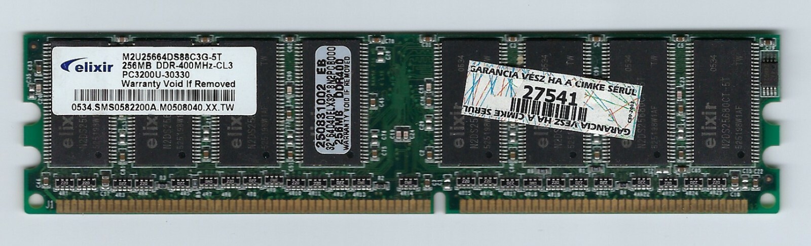 ELIXIR PC DESKTOP RAM MODULE DDR-400 PC-3200 - 256 MB