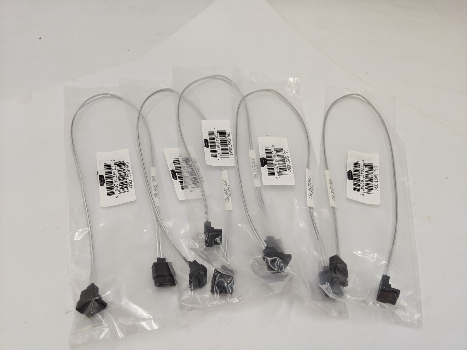 5 Piece CBL-SAST-0641 Supermicro SATA Round Straight-Right Angle 45cm Cable NOS