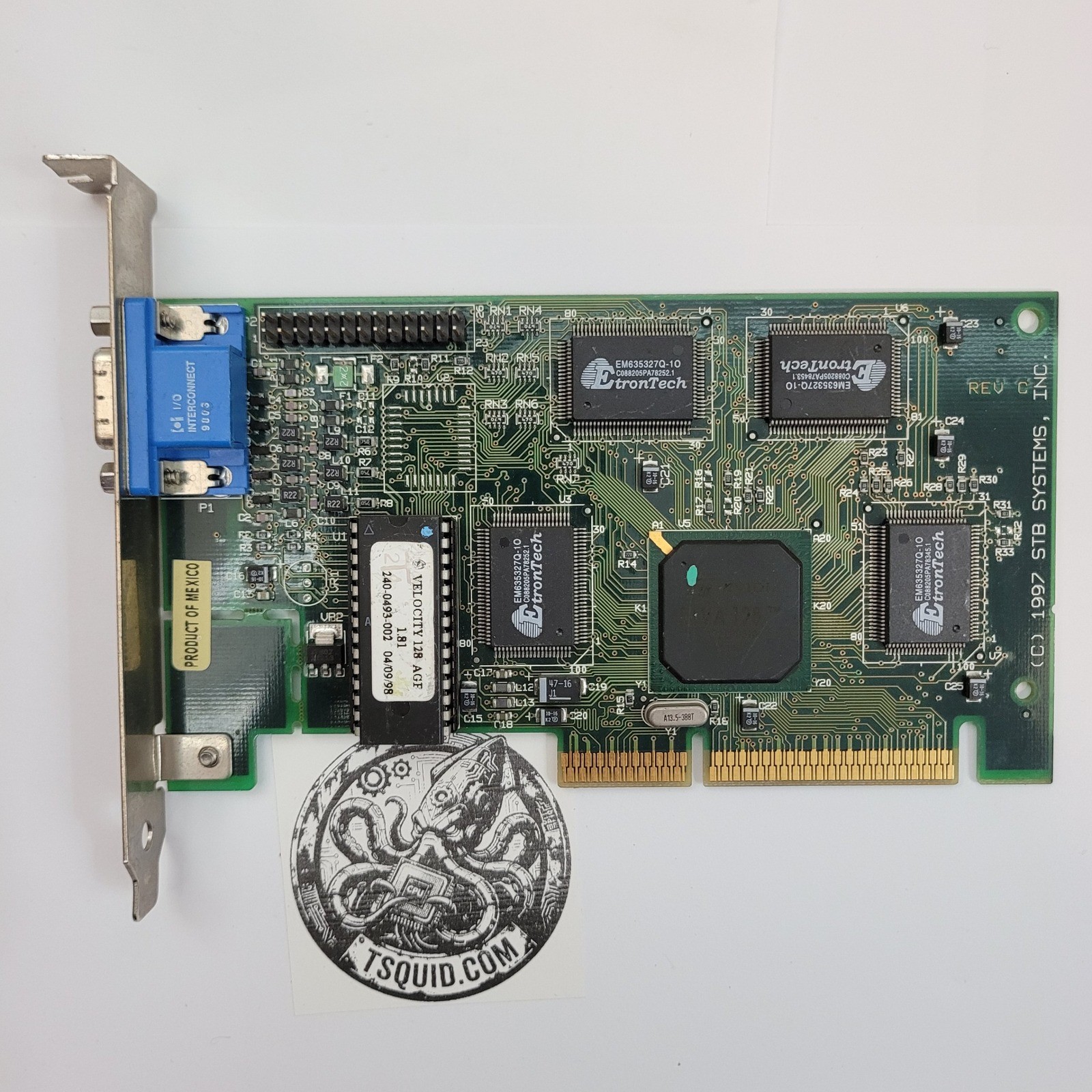 STB Velocity 128 AGP Graphics Card NVIDIA RIVA 128 4MB SGRAM Vintage 1998 REV C