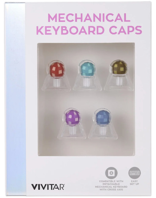 Set 6‼ Vivitar Mechanical Keyboard Caps Disco Novelty Keycap Gamer Gaming Gift