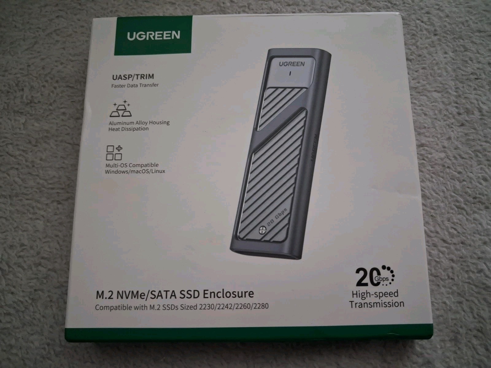 UGREEN M.2 Nvme/sata Ssd Enclosure 20gbps
