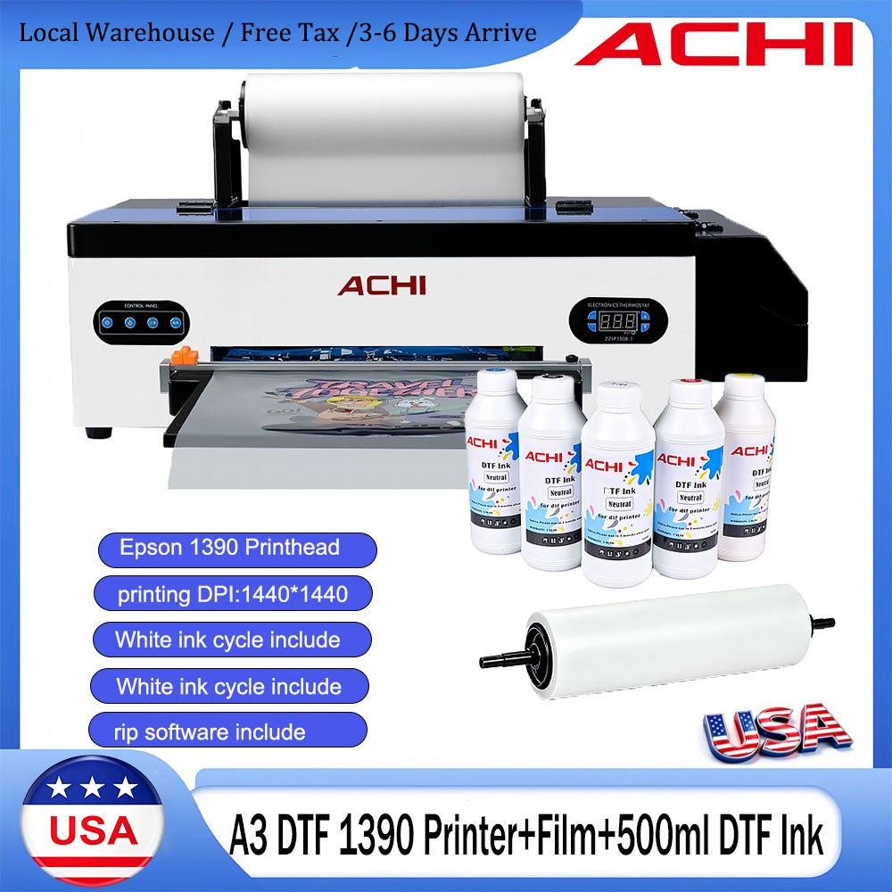 A3 DTF Roll Printer Direct to Film For T-shirt DIY Epson1390 Head Home Bussiness