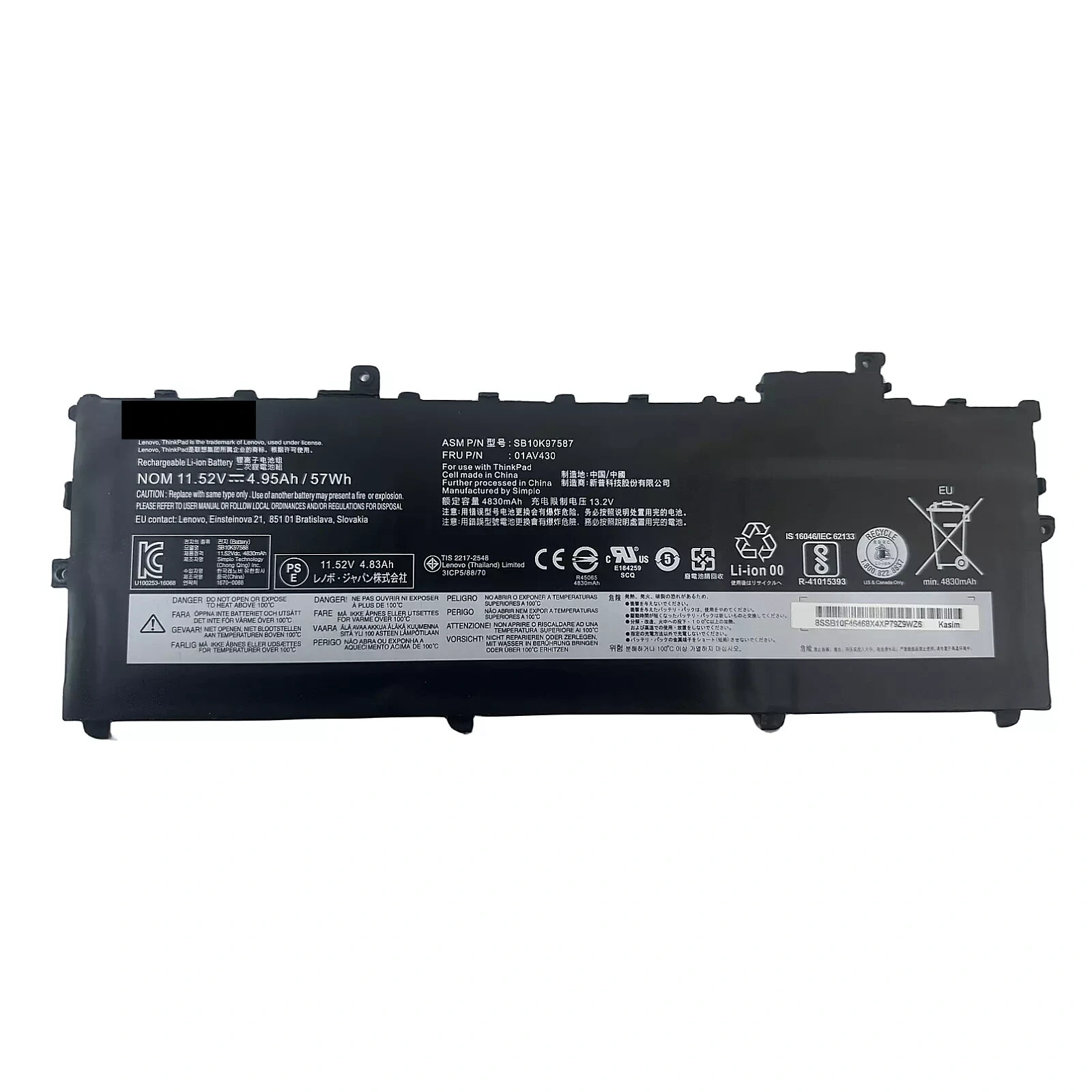 New OEM Genuine 01AV430 01AV431 01AV494 Battery For ThinkPad X1 Carbon 2017 2018