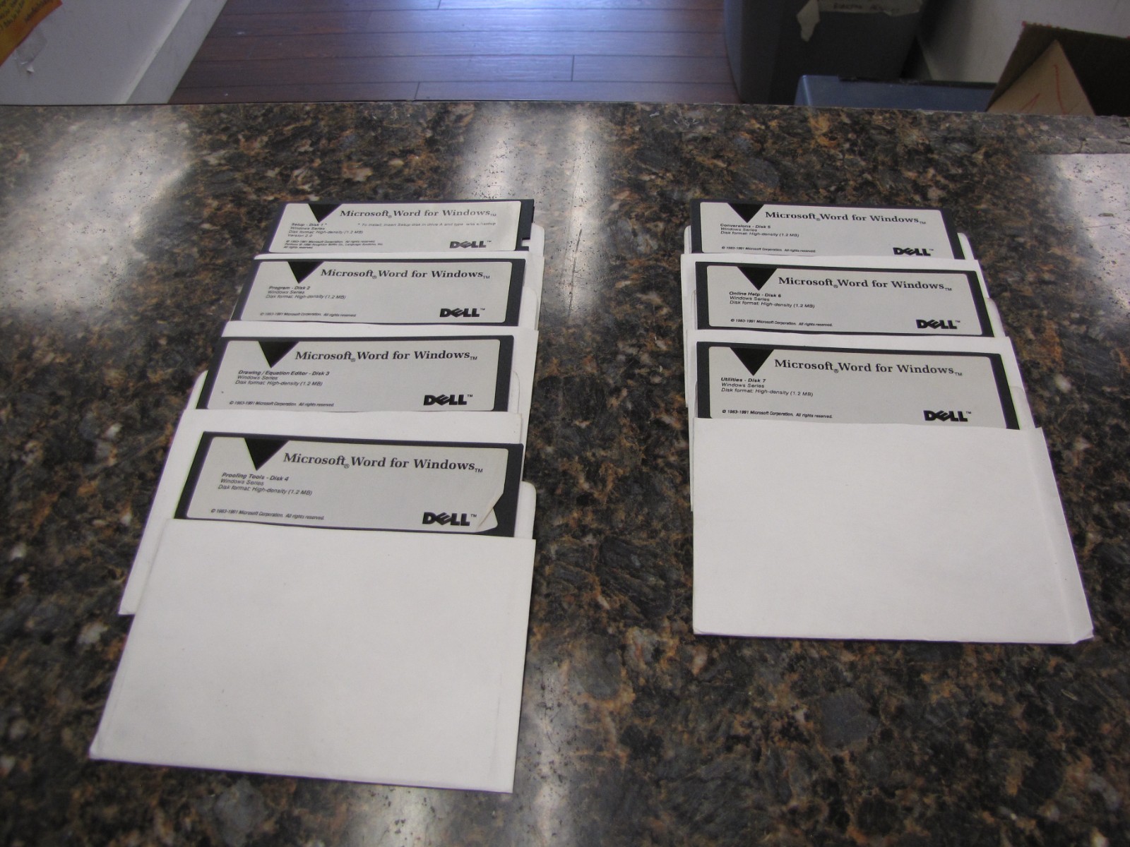 Lot of (7) Vintage Microsoft Word for Windows Vers 2.0 on 5.25 " Disks - JD465