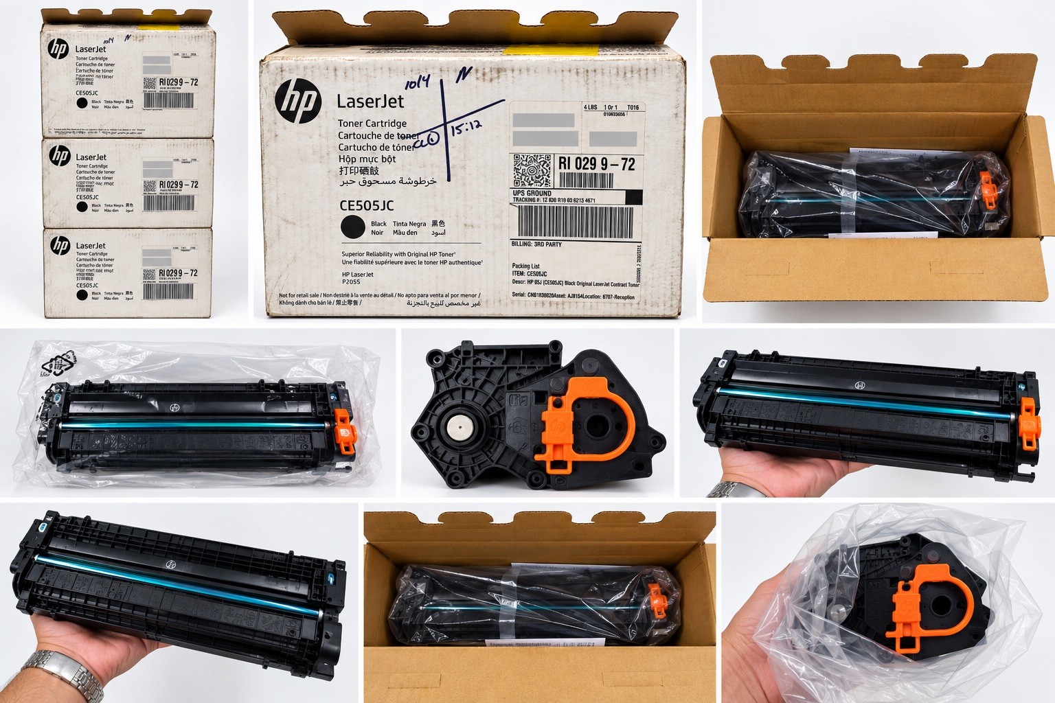 Lot of 3 Genuine HP CE505JC 05J Black LaserJet Toner Cartridges OEM New Open Box