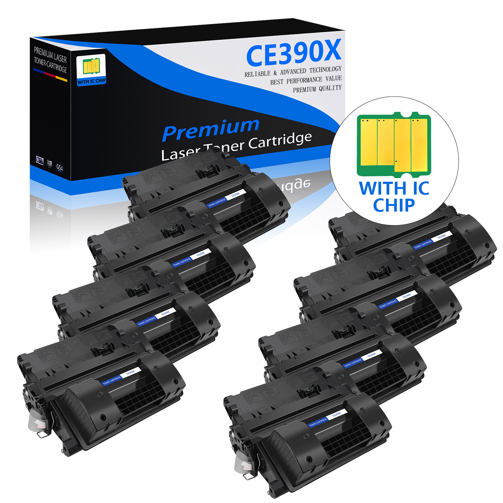 8x Hi-Yield Laser CE390X 90X Toner Cartridge Fitfor HP LaserJet 600 M602n M603dn