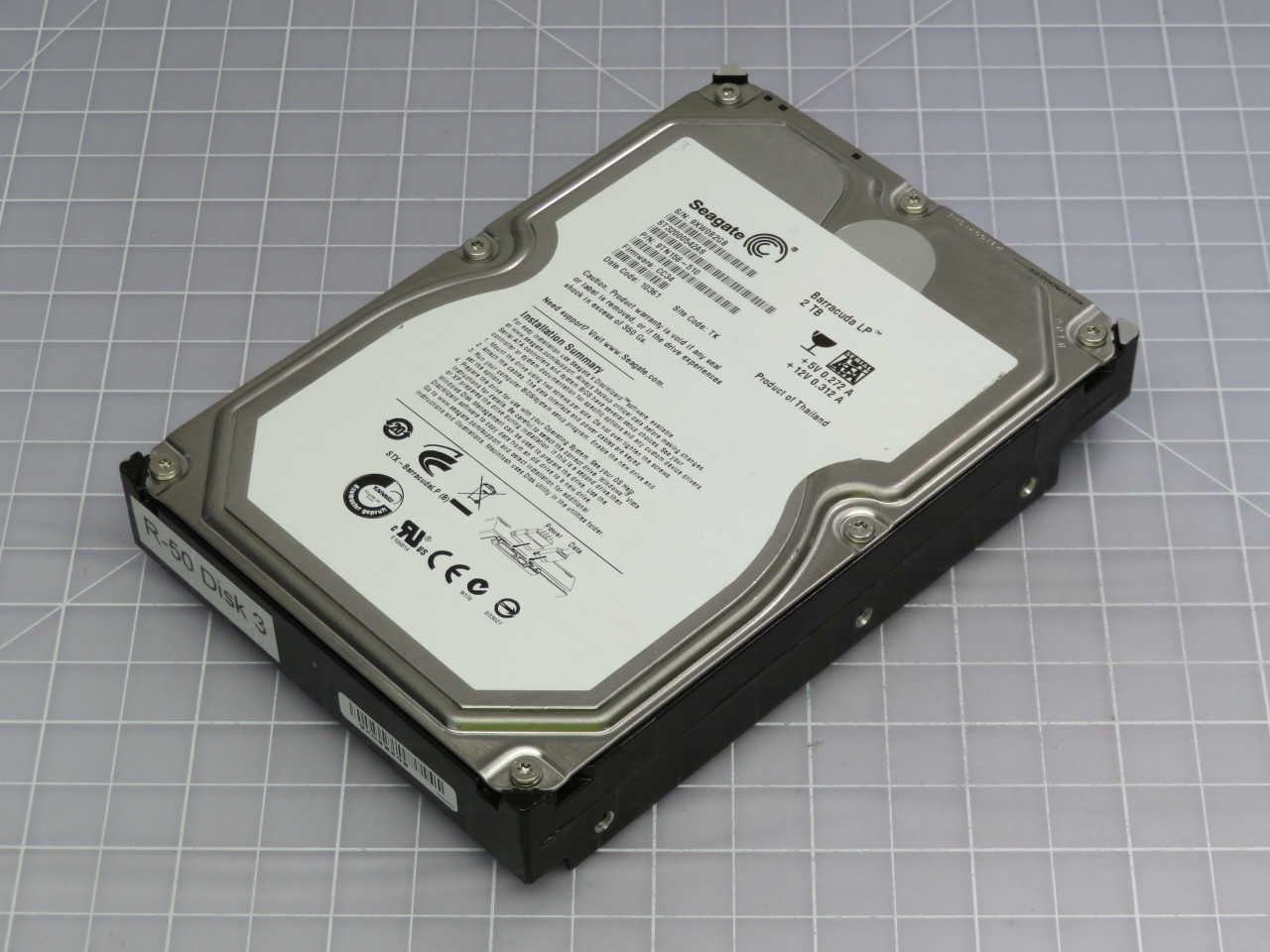 SEAGATE ST32000542AS 9TN158-510 2 TB HARD DRIVE DISK T188606